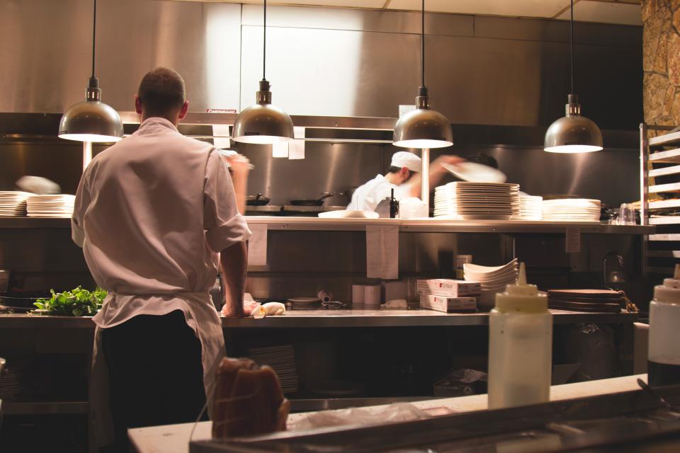 Professional restaurant kitchen in service